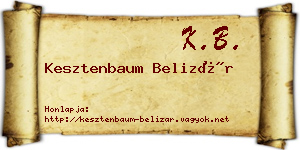 Kesztenbaum Belizár névjegykártya